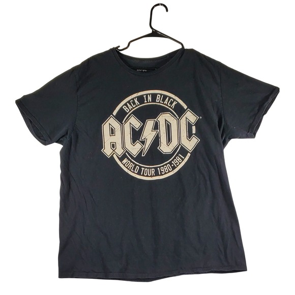 ACDC Other - ACDC Back in Black World Tour 1980 1981 Black T Shirt Mens XL vintage